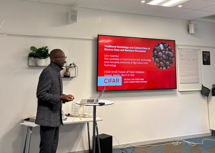 CIFAR Arrell Future of Food initiative participants gives a presentation